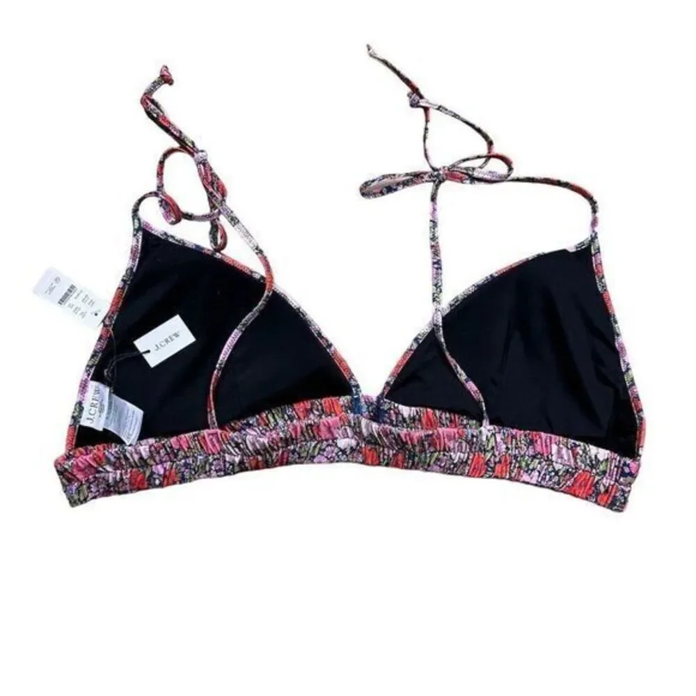 NWT J. Crew Women's 2X‎ Tie-shoulder Ruched Bikini Top Liberty Meadow Song